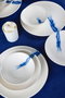 Hermia Toros Juego de Cena de Porcelana 18 Piezas Blanco y Azul